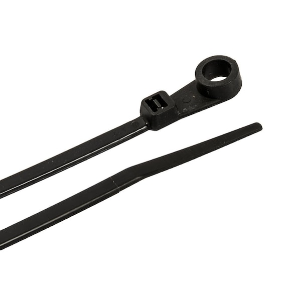 Forney Cable Tie, 6-1/2 in L, Black, Nylon 6/6, 40 lb Strength, 100 PK 62103 - main